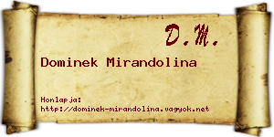 Dominek Mirandolina névjegykártya